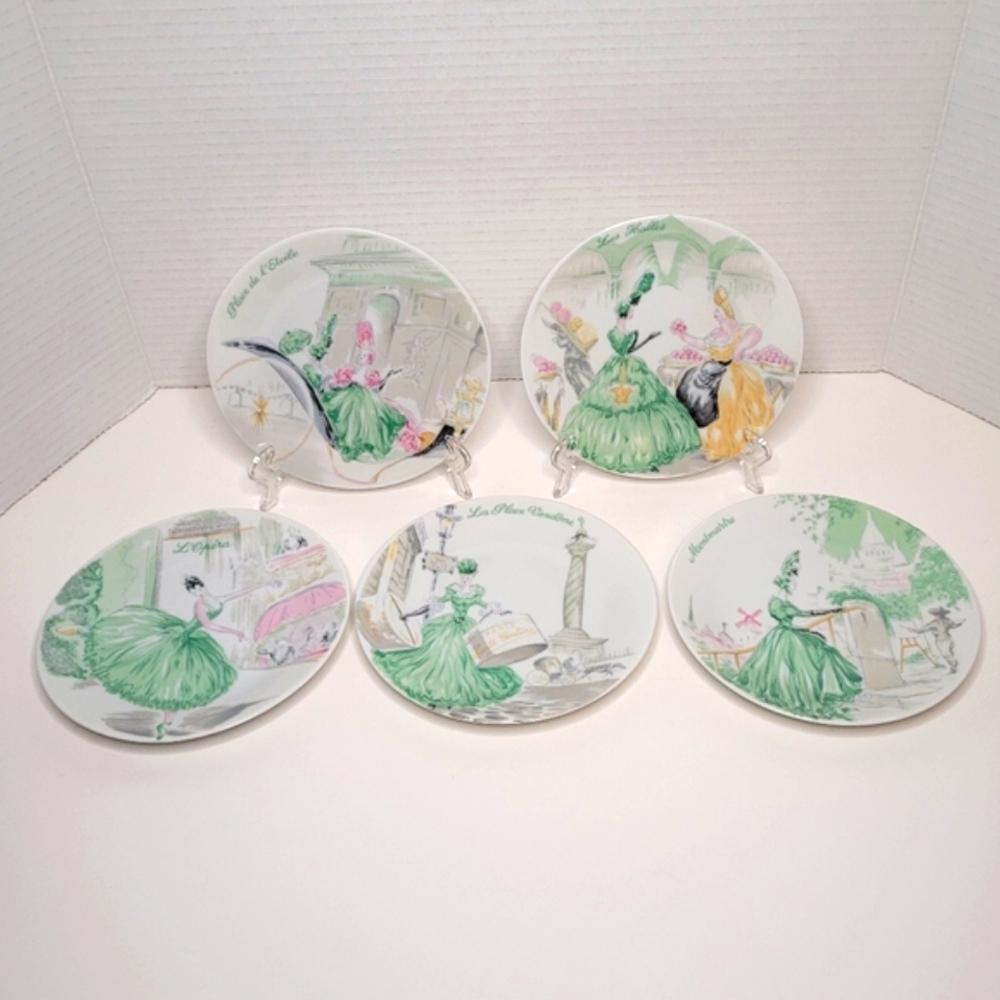 Limoges Les Parisiennes Philippe Deshoulieres Plates Appetizer Dessert Decor - Picture 10 of 10